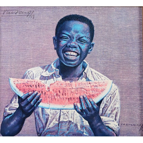 141 - VLADIMIR GRIEGOROV TRETCHIKOFF (1913-2006)ARTIST SIGNED COLOUR PRINT‘Boy with the Melon’ or The Wate... 