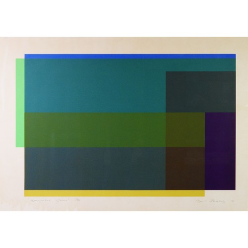 11 - BOB CROSSLEY (1912-2010) ARTIST SIGNED LIMITED EDITION COLOUR PRINT‘Horizontal Green (15/54) 16 ½” x... 