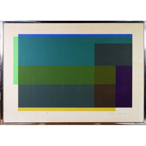 11 - BOB CROSSLEY (1912-2010) ARTIST SIGNED LIMITED EDITION COLOUR PRINT‘Horizontal Green (15/54) 16 ½” x... 