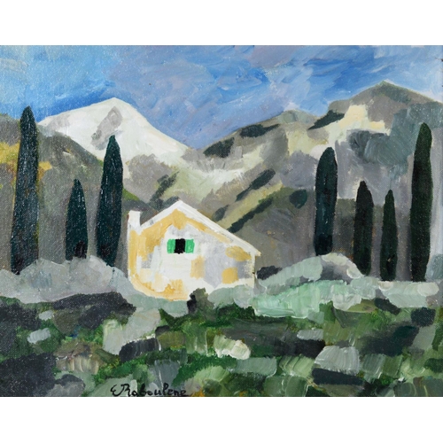 97 - EUGENE BABOULENE (1905-1994) OIL ON BOARDFrench Alps, with chalet and trees in the foregroundSigned ... 