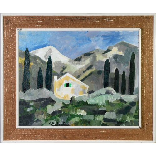 97 - EUGENE BABOULENE (1905-1994) OIL ON BOARDFrench Alps, with chalet and trees in the foregroundSigned ... 