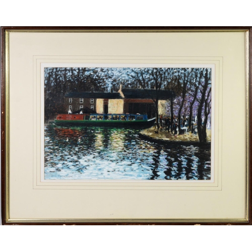 74 - D C THOMPSON (TWENTIETH CENTURY) PASTEL ‘Wade Lock’ Signed, titled to artist label verso 12 ¾” x 18 ... 