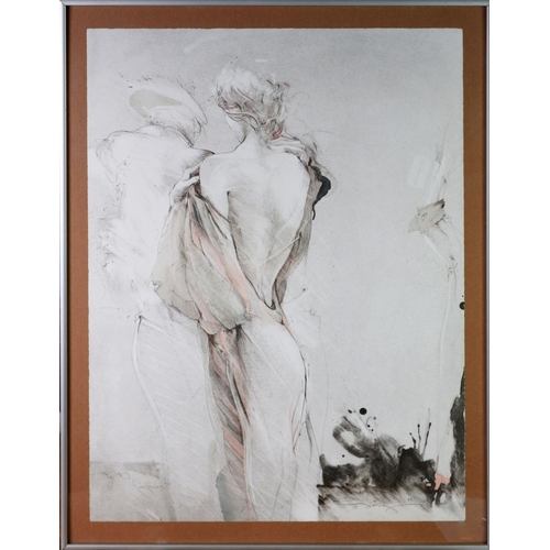 115 - JURGEN GORG (b.1951) ARTIST SIGNED LIMITED EDITION LITHOGRAPH IN MUTED COLOURS'Ruckenakt', dated (19... 