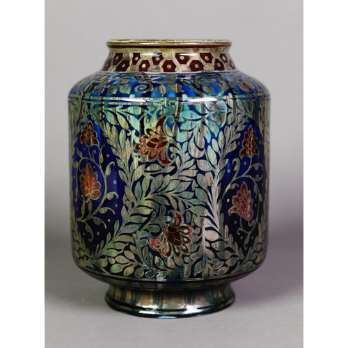 56 - PILKINGTONS ROYAL LANCASTRIAN LUSTRE GLAZED POTTERY VASE BY WILLIAM S MYCOCK, of slightly lobated, c... 