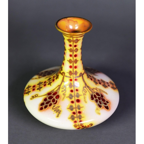 58 - PILKINGTONS LUSTRE GLAZED POTTERY SMALL VASE BY WILLIAM S MYCOCK, of compressed bottle form with cir... 