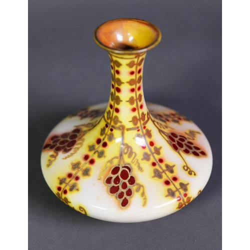 58 - PILKINGTONS LUSTRE GLAZED POTTERY SMALL VASE BY WILLIAM S MYCOCK, of compressed bottle form with cir... 