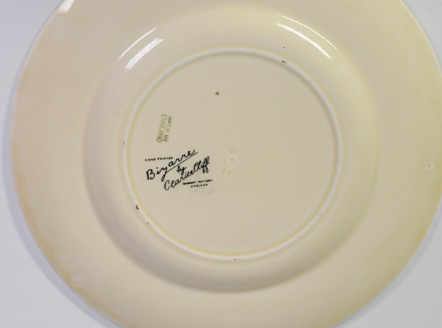 CLARICE CLIFF FOR NEWPORT POTTERY PLATE, banded in tones of