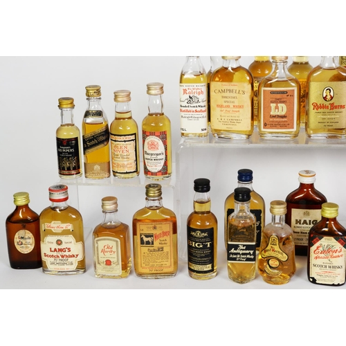 96 - THIRTY NINE MAINLY VINTAGE MINIATURE BOTTLES OF BLENDED SCOTCH WHISKY, with levels on or over the bo... 