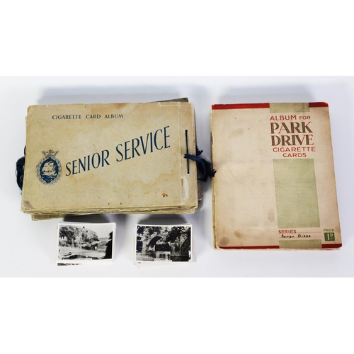 127 - TWO SENIOR SERVICE ALBUMS WITH LARGER SIZE CARDS Haunts by the Sea, Sights of Britain; TWO LOOSE SET... 