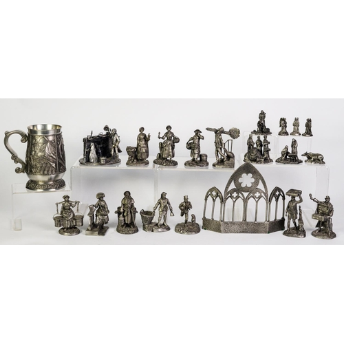 281 - SET OF ELEVEN JOHN PINCHES 1976/77 PEWTER 'CRIES OF LONDON' FIGURES, TOGETHER with a 1981 PEWTER LOR... 