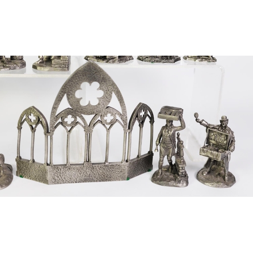 281 - SET OF ELEVEN JOHN PINCHES 1976/77 PEWTER 'CRIES OF LONDON' FIGURES, TOGETHER with a 1981 PEWTER LOR... 