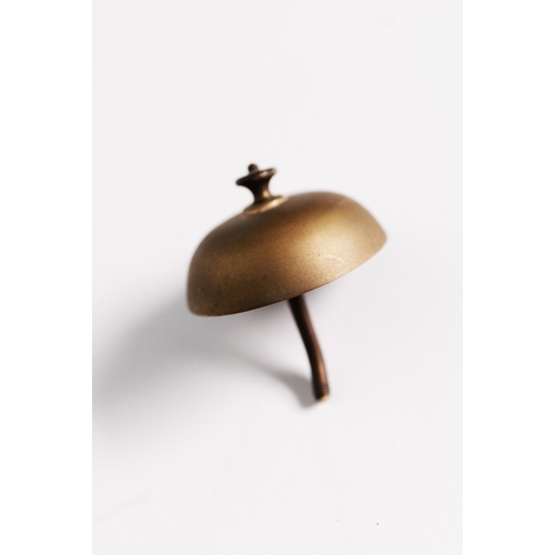 288 - E.P. WALKER, MARKET STREET MANCHESTER, LATE 19th CENTURY BRASS WOOL WINDER, of typical form on polis... 