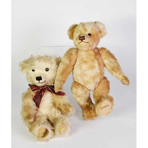 88 - MERRYTHOUGHT LIMITED EDITION MILLENNIUM TEDDY BEAR Alpha Farnell, in blond fur fabric No 1430/2000, ... 