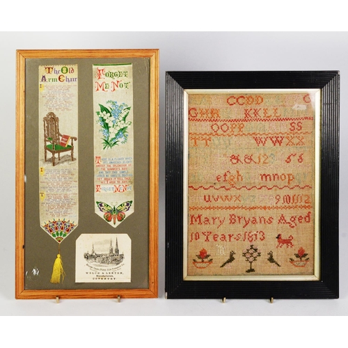 314 - EARLY 19th CENTURY ALPHABET SAMPLER, Mary Bryans aged 10 years 1813, framed and glazed (faded), 12 1... 