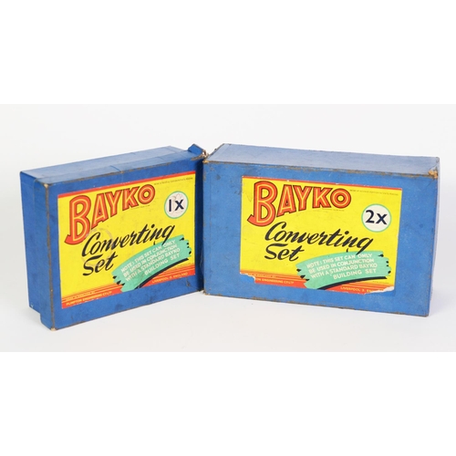 74 - BAYKO CONVERTER SET No 2X BOX AND CONTENTS, with house roof and other pieces, box and contents good;... 