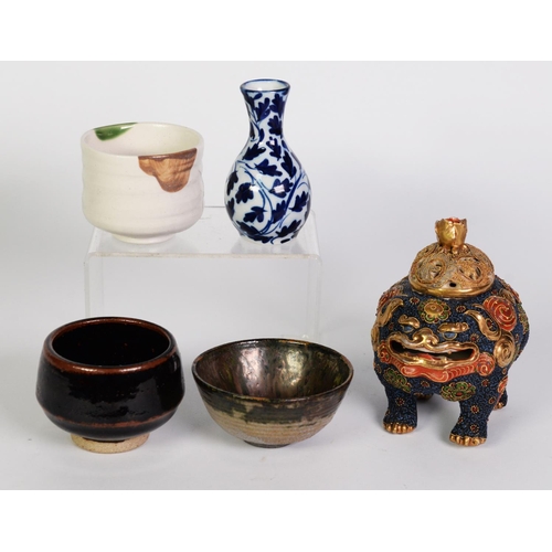 248 - GROUP OF JAPANESE EXPORT CERAMICS, including a Satsuma Corot in the shape of a toad, two differing s... 