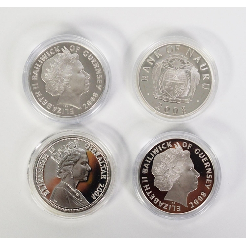 161 - FOUR WESTMINSTER SILVER COMMEMORATIVE COINS - HISTORY OF R.A.F., viz one crown Gibraltar 2008; five ... 