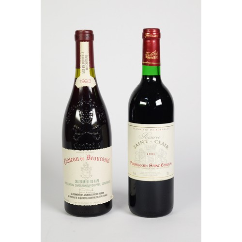 114 - BOTTLE OF CHATEAUNEUF DU PAPE, CHATEAU DE BEAUCASTEL, 1993, and a BOTTLE OF SAINT-CLAIR RESERVE, PUI... 