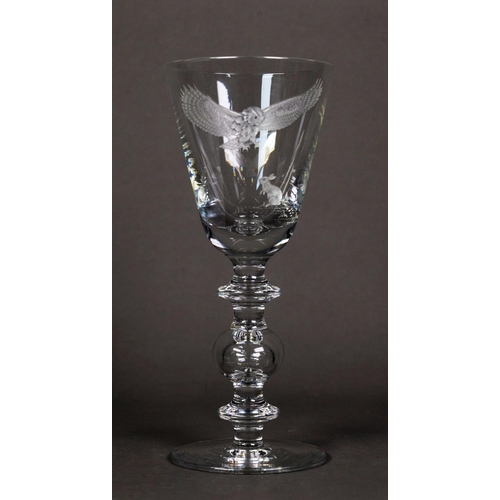 283 - PATRICK McMAHON (1955-2010) CUMBRIA CRYSTAL LIMITED EDITION WINE GOBLET of Late Stuart Heavy Baluste... 