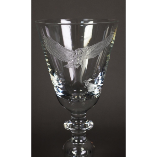 283 - PATRICK McMAHON (1955-2010) CUMBRIA CRYSTAL LIMITED EDITION WINE GOBLET of Late Stuart Heavy Baluste... 