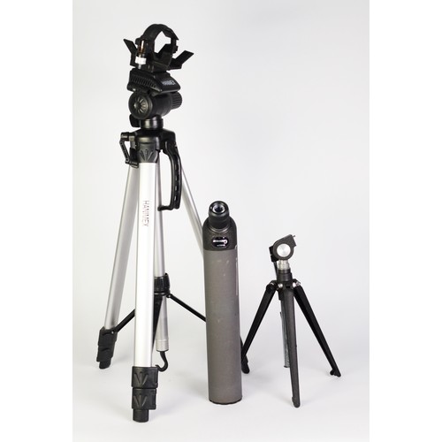 200 - 'GREENKAT' SPOTTING SCOPE, model 22 x 60mm, boxed; AND THE ADAPTED HANIMEX TELESCOPIC FOLDING METAL ... 