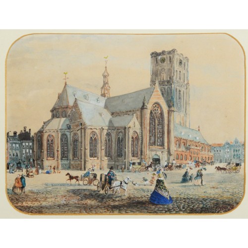 257 - WILLIAM WYLD (1806-1889) WATERCOLOUR Saint Laurens Cathedral, Rotterdam Signed and indistinctly date... 