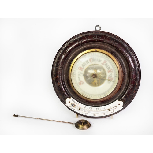 39 - VICTORIAN CASTELLATED OAK CASED MANTLE CLOCK, the 5 ½” two part enamelled Roman dial powered by a JU... 