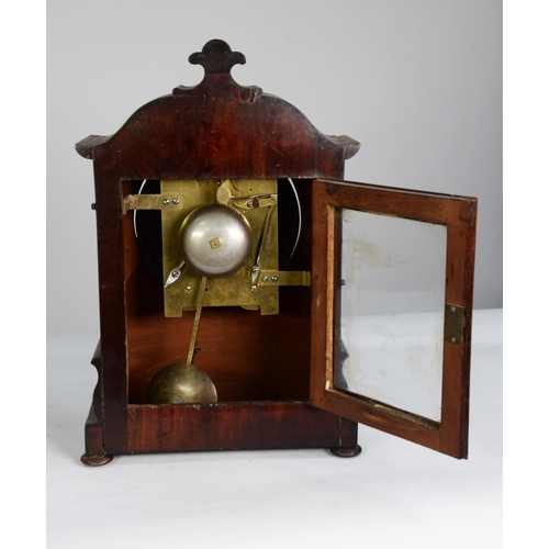 49 - EARLY NINETEENTH CENTURY FIGURED MAHOGANY AND BRASS INLAID BRACKET CLOCK, SIGNED HILLS, SUDBURY, the... 