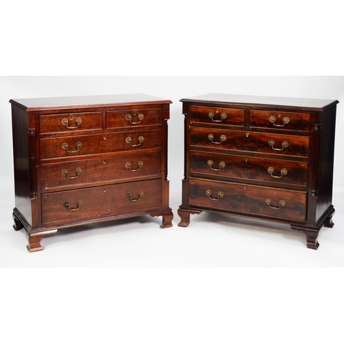 192 - NEAR PAIR OF NINETEENTH CENTURY AND LATER MAHOGANY SMALL CHESTS OF DRAWERS, each with oblong, moulde... 