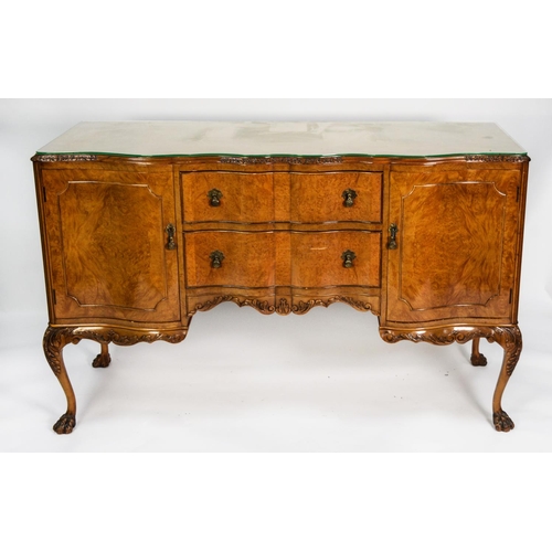 203 - HURWITZ OF LEEDS, GEORGE II STYLE FIGURED AND CARVED WALNUT TEN PIECE DINING ROOM SUITE, comprising:... 