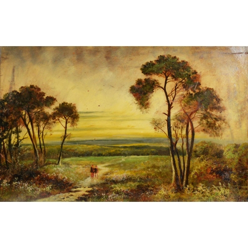 245 - 19th CENTURY ENGLISH SCHOOL PAIR OF OILS ON CANVAS Landscapes 15 1/2in x 24 1/2in (39.3 x 62.2cm)... 