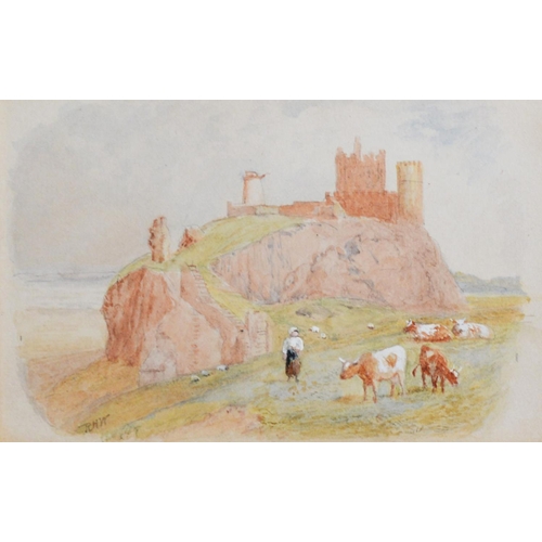 251 - ROBERT HOLLANDS WALKER (fl.1882-1922)WATERCOLOURS, FOUR 'Carisbrooke Castle, Isle of Wight' and 'Bam... 