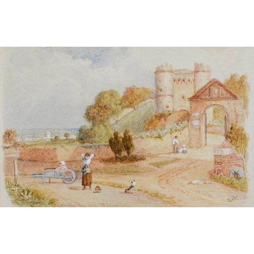 251 - ROBERT HOLLANDS WALKER (fl.1882-1922)WATERCOLOURS, FOUR 'Carisbrooke Castle, Isle of Wight' and 'Bam... 