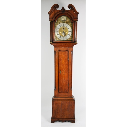 29 - (JOHN) BENSON, WHITEHAVEN, EIGHTEENTH CENTURY INLAID OAK LONGCASE CLOCK WITH ROCKING SHIP AUTOMATON,... 