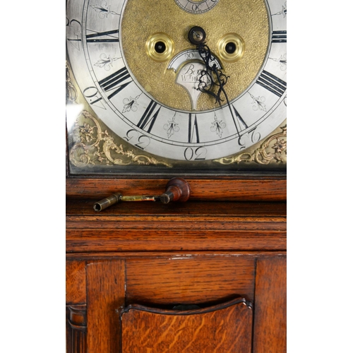 29 - (JOHN) BENSON, WHITEHAVEN, EIGHTEENTH CENTURY INLAID OAK LONGCASE CLOCK WITH ROCKING SHIP AUTOMATON,... 