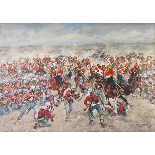 239 - EDWARD MESJASZ (1929-2007) (Polish)OIL ON CANVAS LAID ON BOARD The 16th Lancers at the Charge at Ali... 