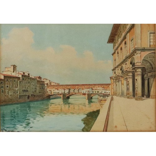 264 - A MARRANI (Florence, Nineteenth Century) WATERCOLOUR The Ponte Vecchio, Florence Signed lower left 7... 