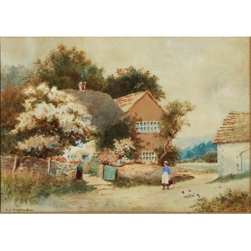 265 - F H TYNDALE (Early Twentieth Century) PAIR OF WATERCOLOURSRural scenes with thatched cottages Respec... 