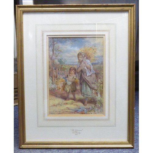 255 - DAVID HARDY (fl.1855-1870) WATERCOLOUR 'The Gleaners' Signed lower right, titled on the mount9 1/2