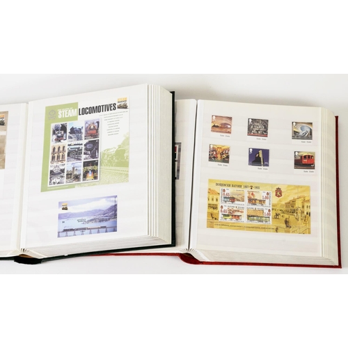 116 - ALL WORLD COLLECTION - TRAINS ON STAMPS, to four large stock books, a fine unmounted mint assembly