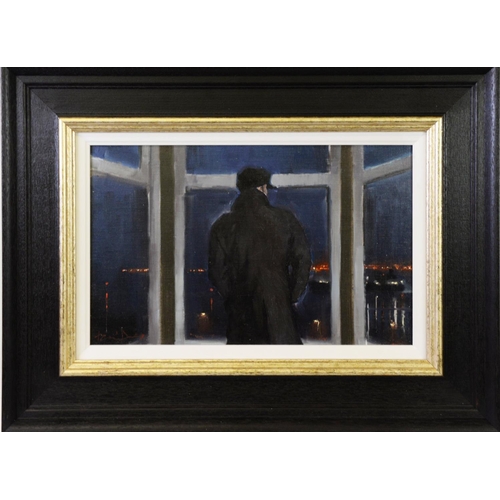 134 - KEVIN DAY (b.1973) OIL ON BOARD‘Bay Window, (study)’ Signed, titled to gallery label verso9 ½” x 15 ... 