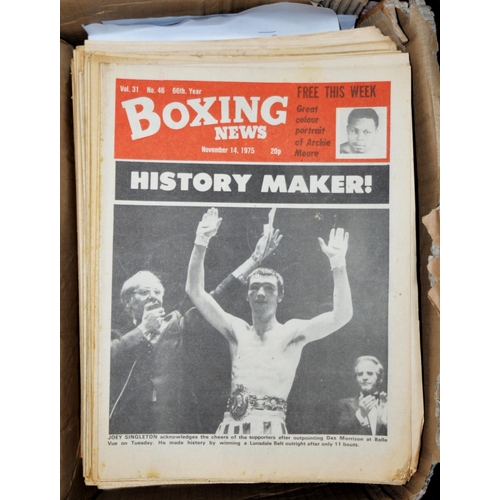 70 - BOXING INTEREST. A large quantity of BOXING NEWS magazines, published by Ring Publications, City Mag... 