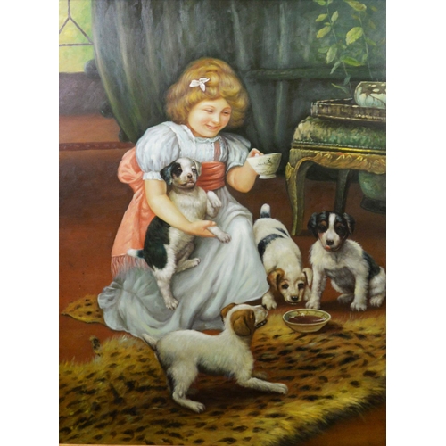 190 - THREE MODERN REPRODUCTION OIL PAINTINGSAFTER ARTHUR JOHN ELSLEY ‘Friend or Foe’36” x 48” (91.4cm x 1... 