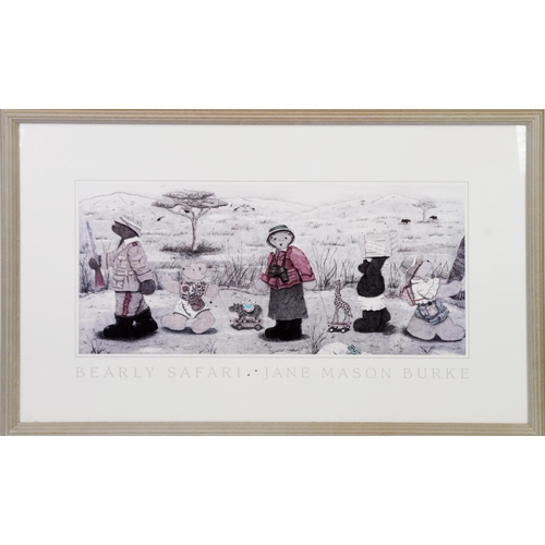 160 - JANE MASON BURKE THREE COLOUR PRINTS‘Bearly Safari’ ‘Out for a Waddle’ Bearly Ballet 24 ¾” x 18 ¼” (... 