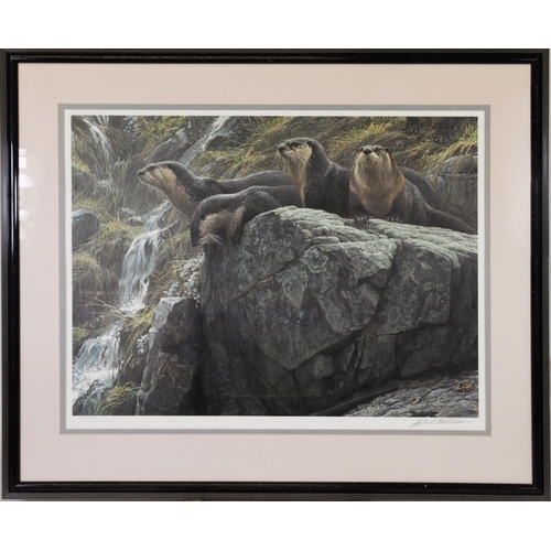 161 - THREE ARTIST SIGNED PRINTS OF ANIMALSROBERT BATEMAN‘On the Brink- River Otters’ (116/250)21 ½” x 28 ... 