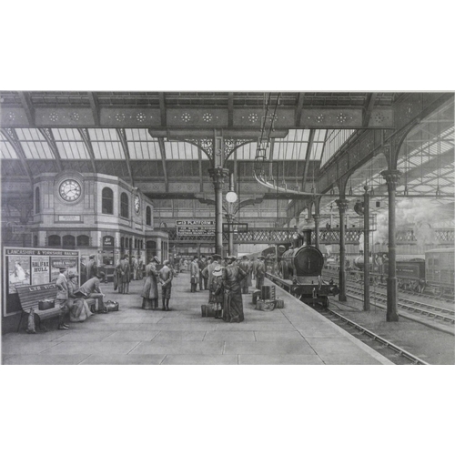 165 - JOHN S GIBB ARTIST SIGNED LIMITED EDITION PRINT FROM A PENCIL DRAWING‘Victoria’ Railway Station Manc... 