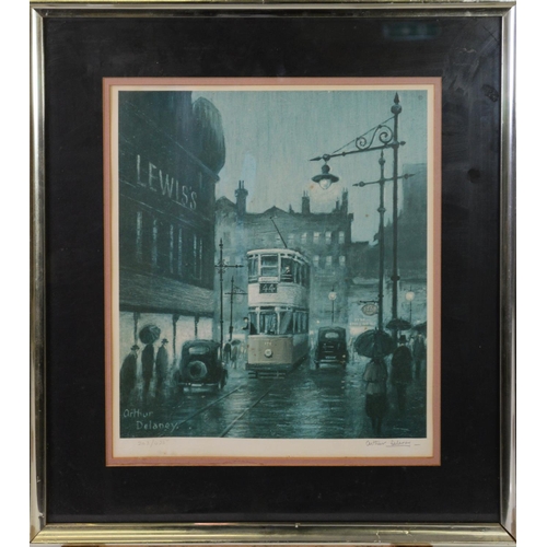 169 - ARTHUR DELANEY TWO ARTIST SIGNED LIMITED EDITION COLOUR PRINTS Manchester Street Scenes, one an Arti... 