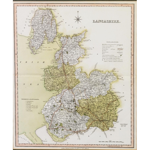 125 - TWO NINETEENTH CENTURY HAND COLOURED MAPS PUBLISHED BY HENRY TEESDALE Cheshire13 ¼” x 16” (33.7cm x ... 