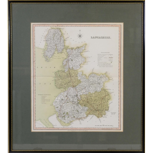 125 - TWO NINETEENTH CENTURY HAND COLOURED MAPS PUBLISHED BY HENRY TEESDALE Cheshire13 ¼” x 16” (33.7cm x ... 