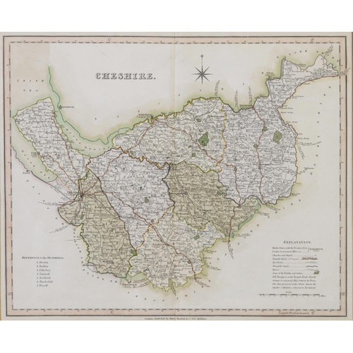 125 - TWO NINETEENTH CENTURY HAND COLOURED MAPS PUBLISHED BY HENRY TEESDALE Cheshire13 ¼” x 16” (33.7cm x ... 